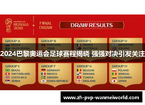 2024巴黎奥运会足球赛程揭晓 强强对决引发关注